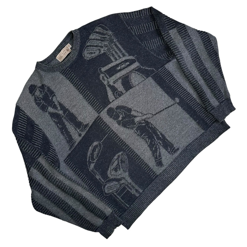 Vtg 90s Shenandoah Golf Sweater Knit Dad Pull Over Men XL Grey Made USA Prepp
